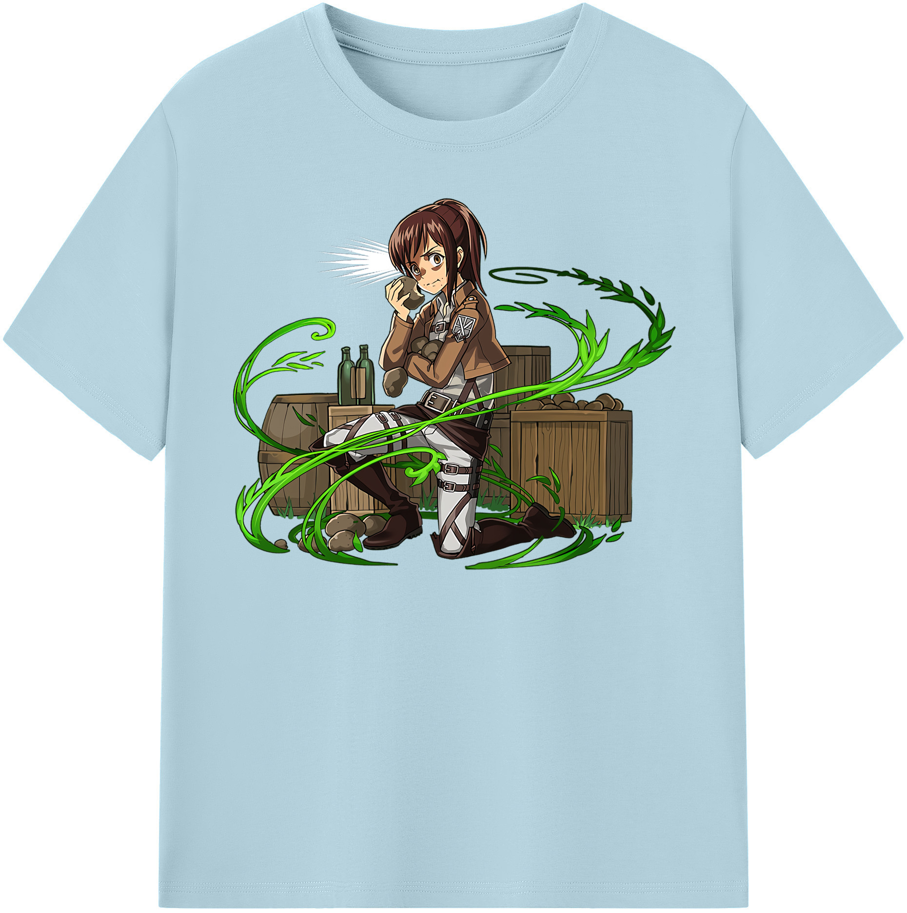 （画像用） 進撃の巨人 サシャ·ブラウス Attack on Titan Sasha Blaus 綿100％半袖Tシャツ（フロントプリント）